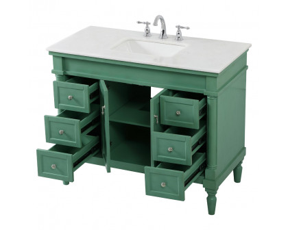 Elegant Bathroom Vanity - Vintage Mint, L 42" (VF13042VM)