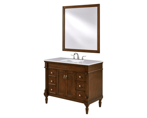 Elegant Bathroom Vanity - Walnut, L 42" (VF13042WT)