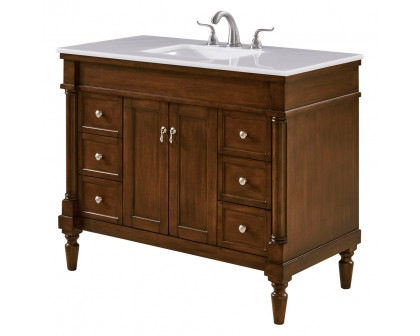 Elegant Bathroom Vanity - Walnut, L 42" (VF13042WT)