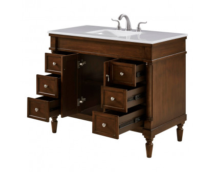 Elegant Bathroom Vanity - Walnut, L 42" (VF13042WT)