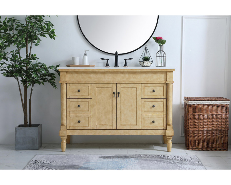 Elegant Bathroom Vanity - Antique Beige, L 48" (VF13048AB)