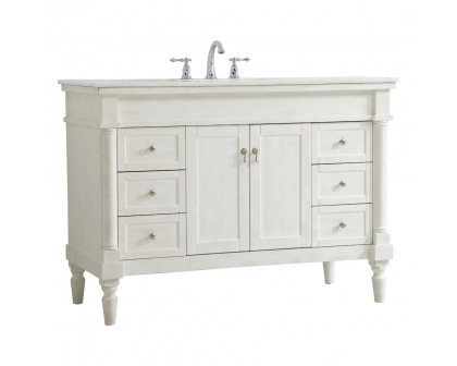 Elegant Bathroom Vanity - Antique White, L 48" (VF13048AW)