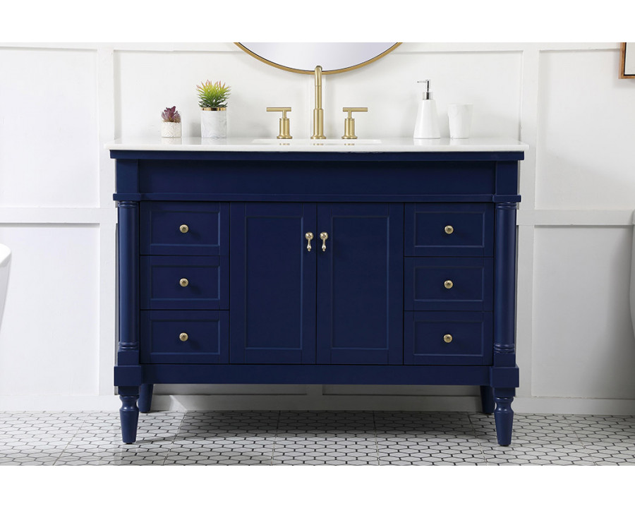 Elegant Bathroom Vanity - Blue, L 48" (VF13048BL)