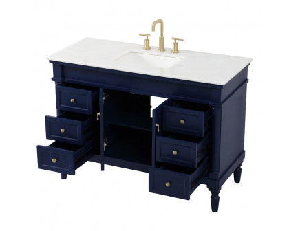 Elegant Bathroom Vanity - Blue, L 48" (VF13048BL)