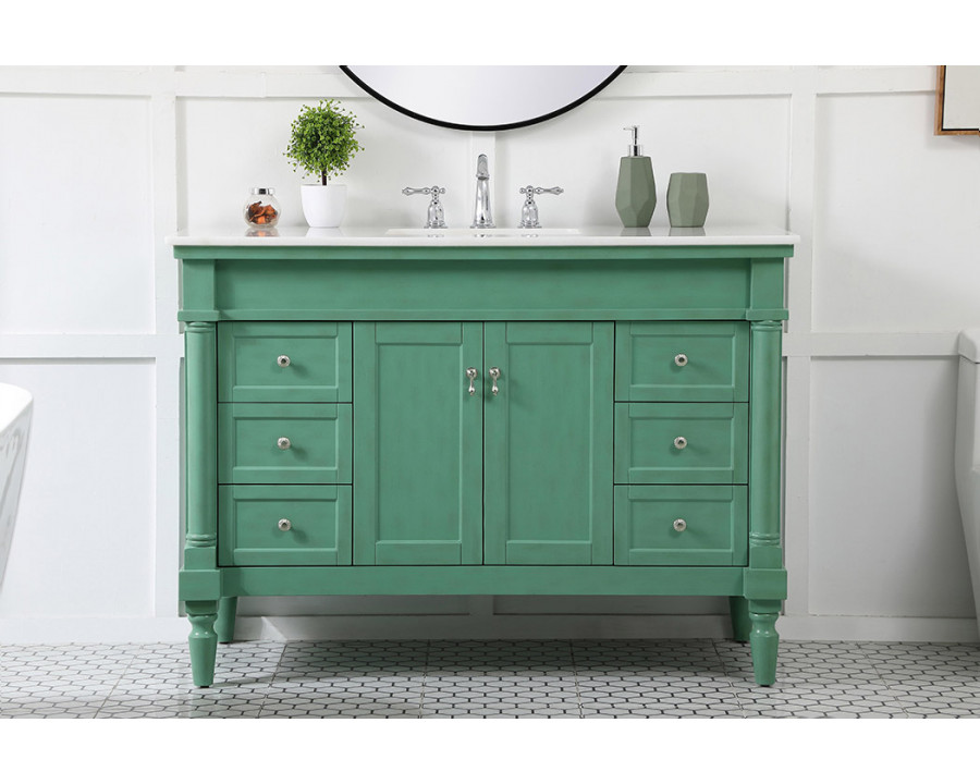 Elegant Bathroom Vanity - Vintage Mint, L 48" (VF13048VM)