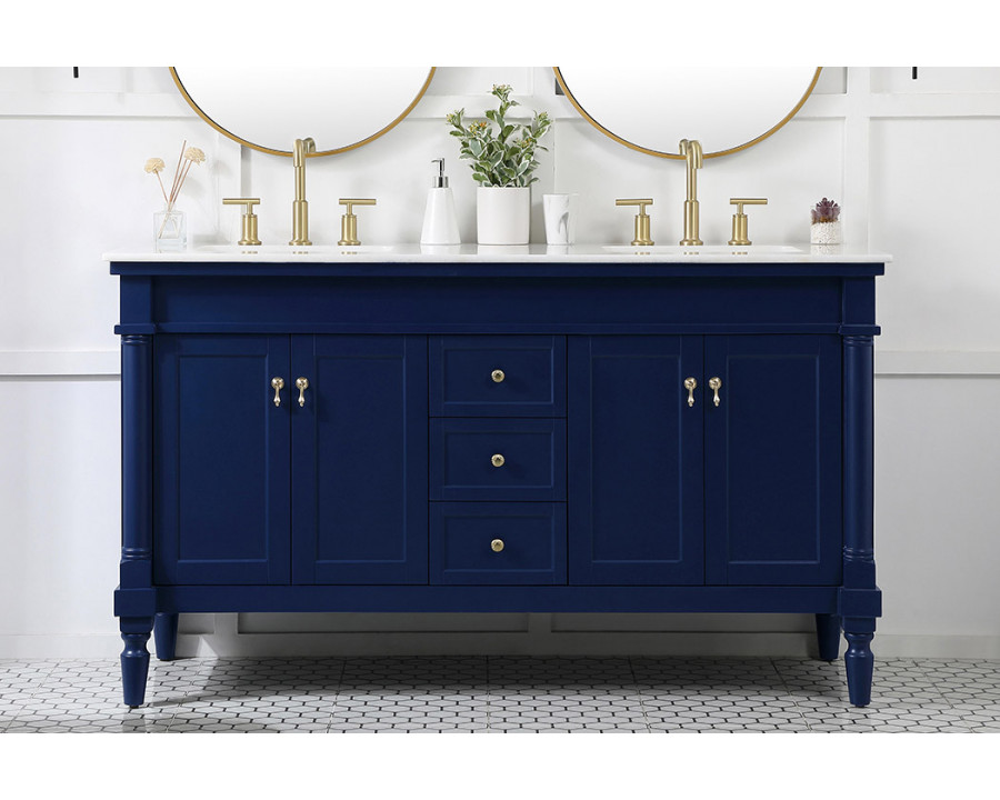 Elegant Bathroom Vanity - Blue (VF13060DBL)