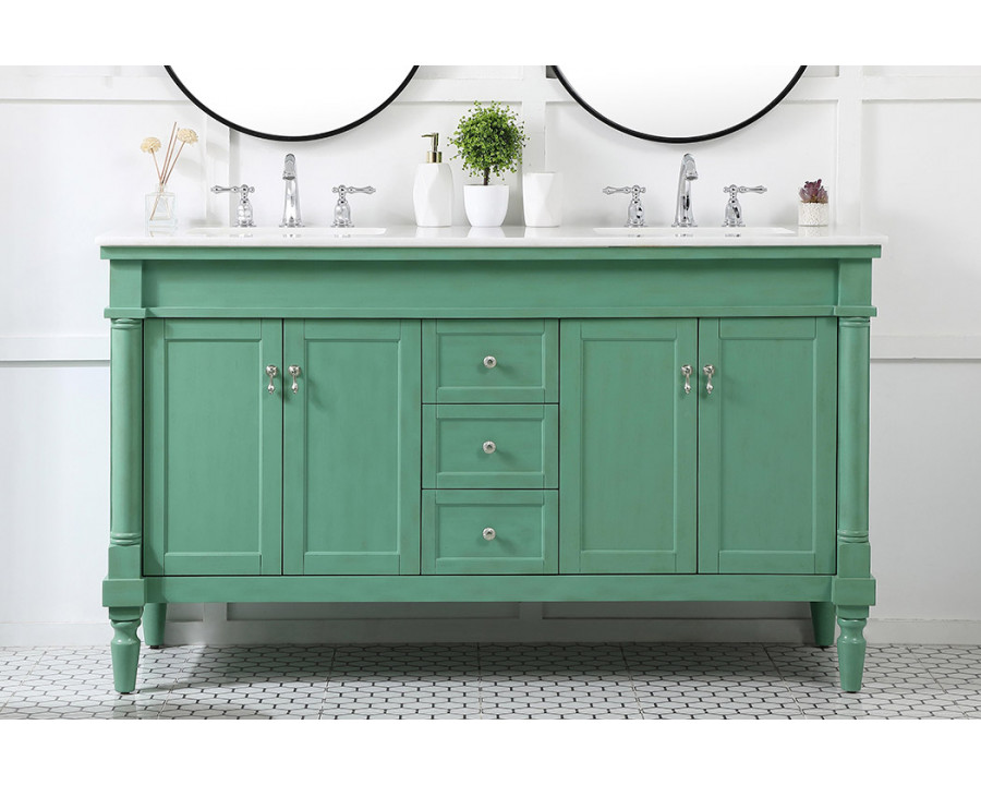 Elegant Bathroom Vanity - Vintage Mint (VF13060DVM)