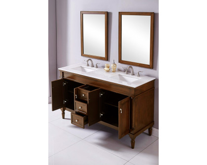 Elegant Bathroom Vanity - Walnut (VF13060DWT)