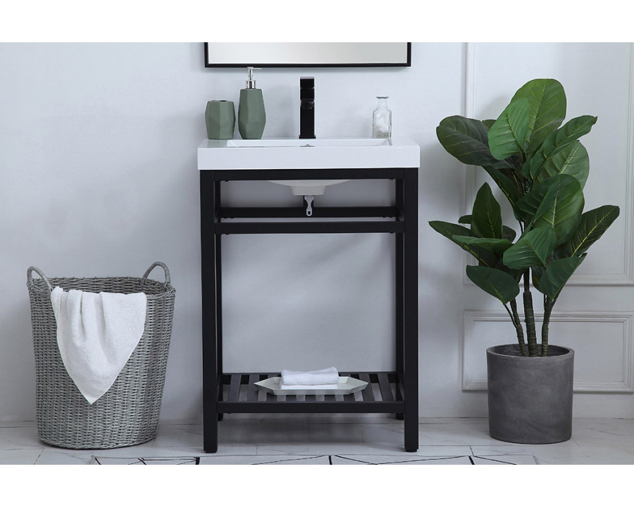 Elegant Bathroom Vanity - Black, L 24" (VF14024BK)