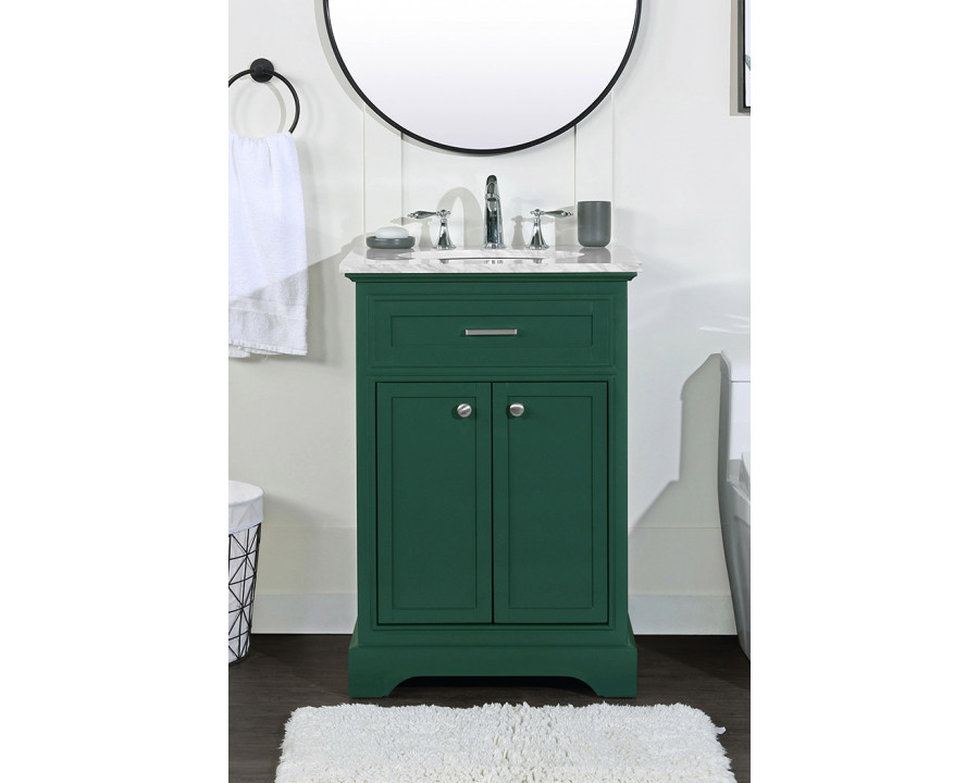 Elegant Bathroom Vanity - Green, L 24" (VF15024GN)