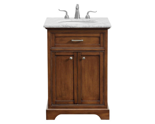 Elegant Bathroom Vanity - Teak, L 24" (VF15024TK)