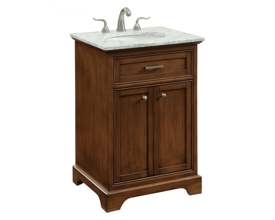 Elegant Bathroom Vanity - Teak, L 24" (VF15024TK)