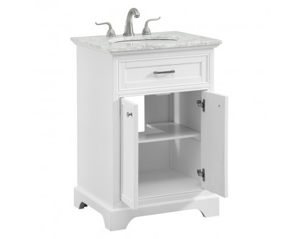 Elegant Bathroom Vanity - White, L 24" (VF15024WH)