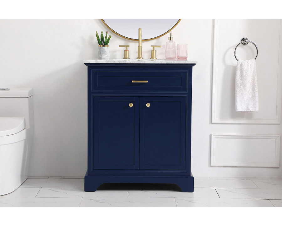 Elegant Bathroom Vanity - Blue, L 30" (VF15030BL)