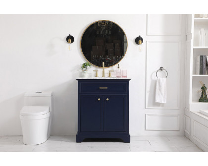 Elegant Bathroom Vanity - Blue, L 30" (VF15030BL)