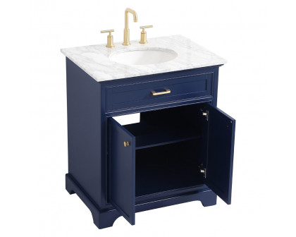 Elegant Bathroom Vanity - Blue, L 30" (VF15030BL)