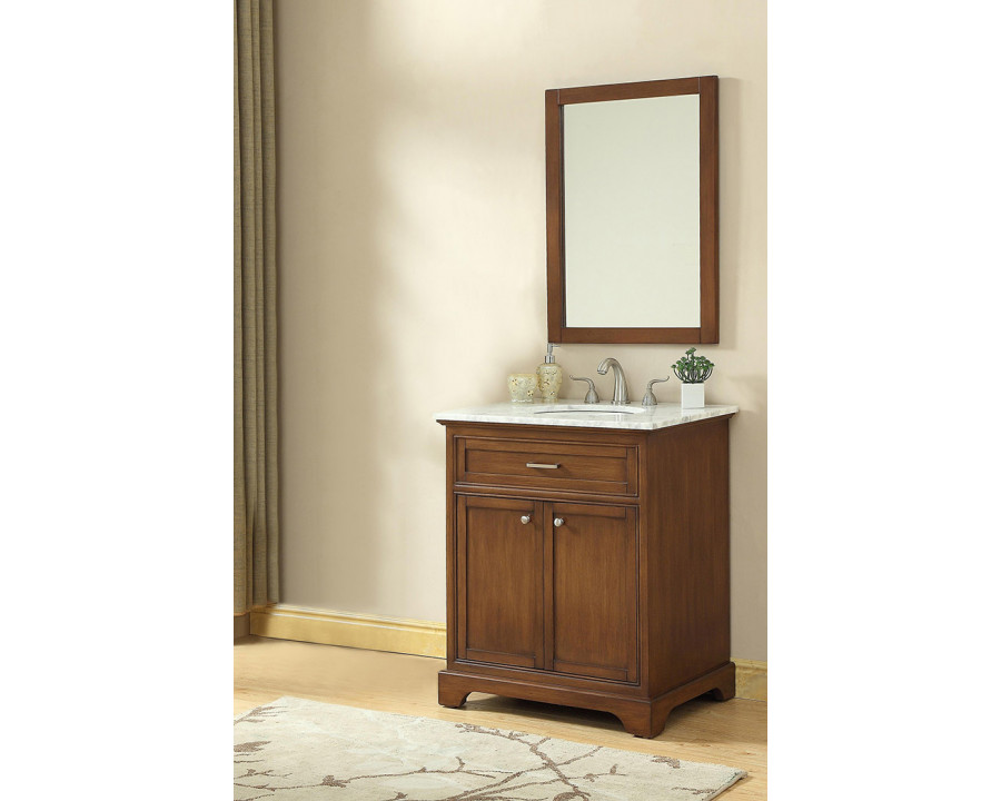 Elegant Bathroom Vanity - Teak, L 30" (VF15030TK)