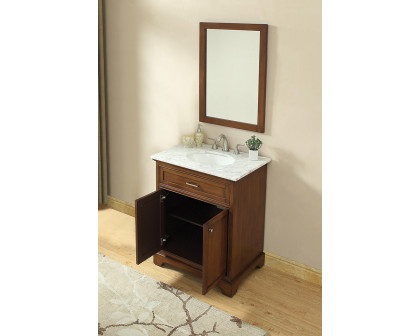 Elegant Bathroom Vanity - Teak, L 30" (VF15030TK)