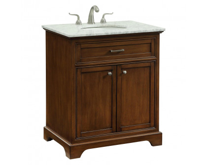 Elegant Bathroom Vanity - Teak, L 30" (VF15030TK)