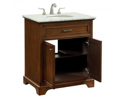 Elegant Bathroom Vanity - Teak, L 30" (VF15030TK)