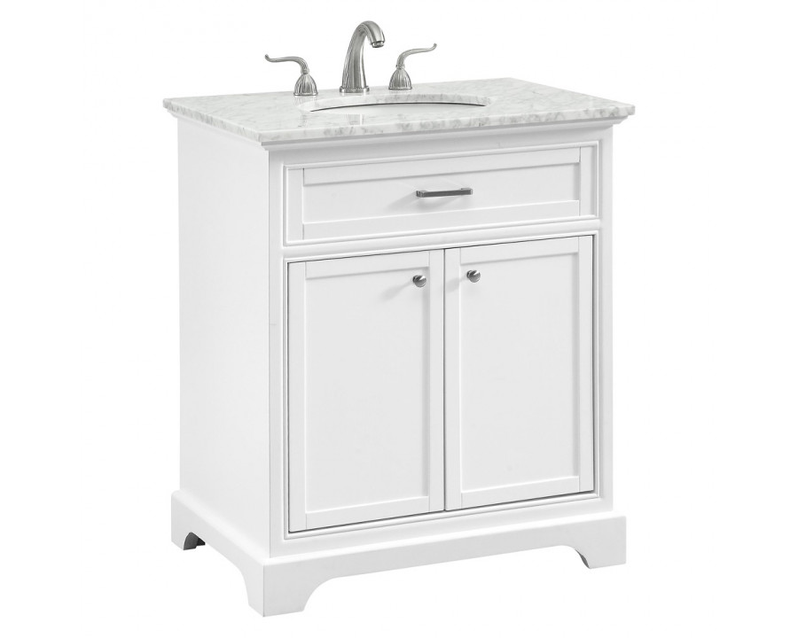 Elegant Bathroom Vanity - White, L 30" (VF15030WH)