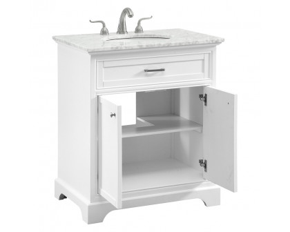 Elegant Bathroom Vanity - White, L 30" (VF15030WH)