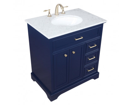 Elegant Bathroom Vanity - Blue, L 32" (VF15032BL)