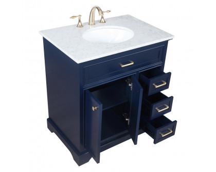 Elegant Bathroom Vanity - Blue, L 32" (VF15032BL)