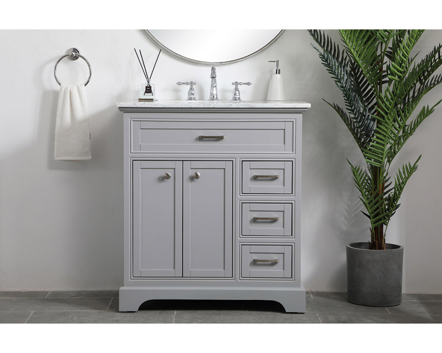 Elegant Bathroom Vanity - Gray, L 32" (VF15032GR)