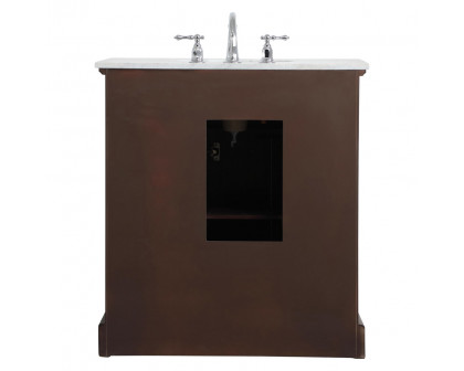 Elegant Bathroom Vanity - Teak, L 32" (VF15032TK)