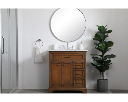 Elegant Bathroom Vanity - Teak, L 32" (VF15032TK)