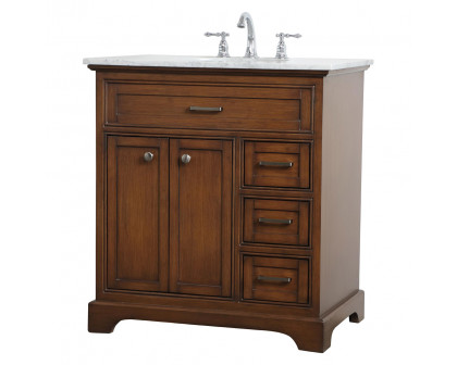 Elegant Bathroom Vanity - Teak, L 32" (VF15032TK)