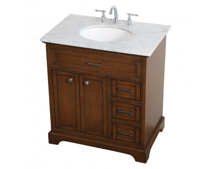 Elegant Bathroom Vanity - Teak, L 32" (VF15032TK)