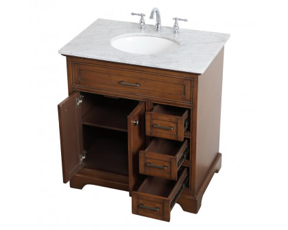 Elegant Bathroom Vanity - Teak, L 32" (VF15032TK)