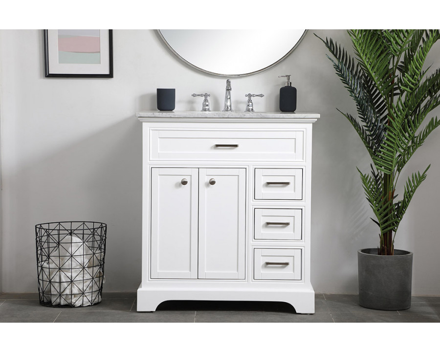 Elegant Bathroom Vanity - White, L 32" (VF15032WH)