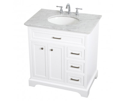 Elegant Bathroom Vanity - White, L 32" (VF15032WH)