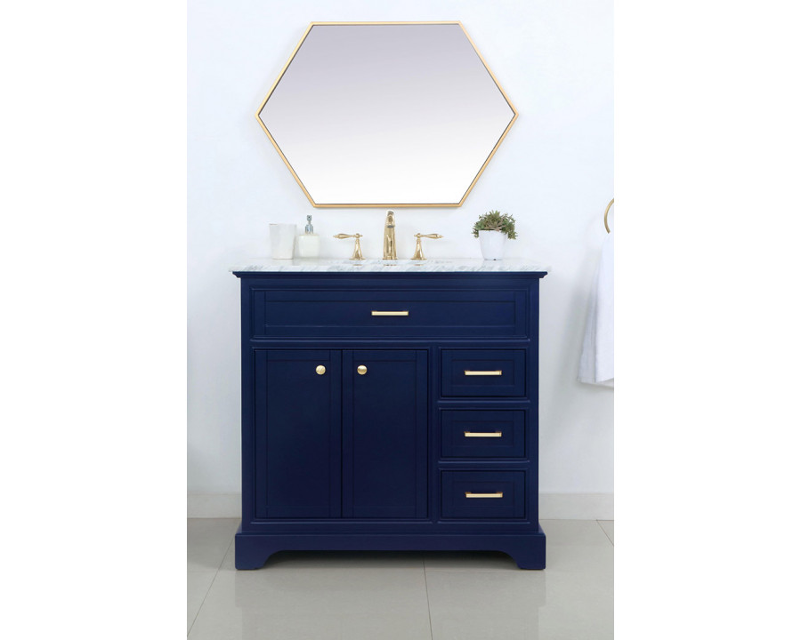 Elegant Bathroom Vanity - Blue, L 36" (VF15036BL)