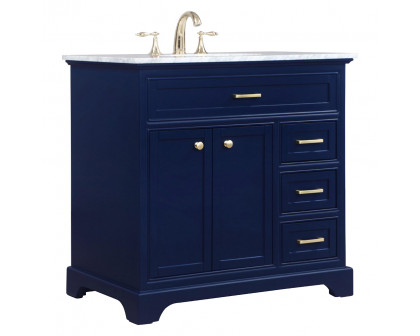 Elegant Bathroom Vanity - Blue, L 36" (VF15036BL)