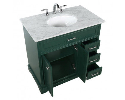 Elegant Bathroom Vanity - Green, L 36" (VF15036GN)