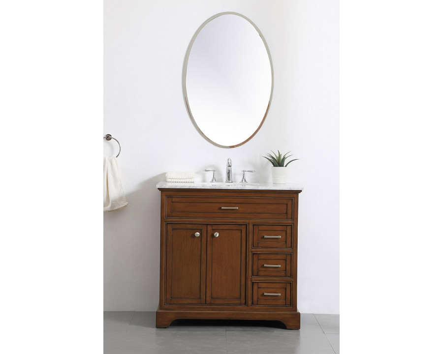 Elegant Bathroom Vanity - Teak, L 36" (VF15036TK)