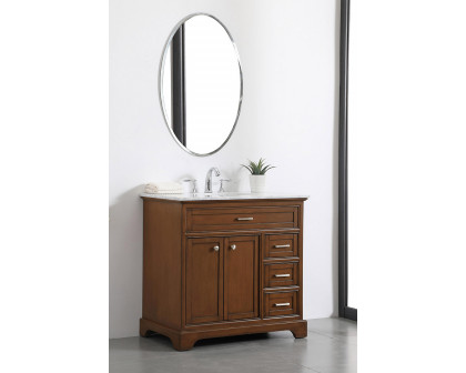 Elegant Bathroom Vanity - Teak, L 36" (VF15036TK)