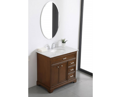 Elegant Bathroom Vanity - Teak, L 36" (VF15036TK)