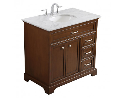 Elegant Bathroom Vanity - Teak, L 36" (VF15036TK)