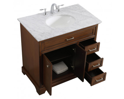 Elegant Bathroom Vanity - Teak, L 36" (VF15036TK)