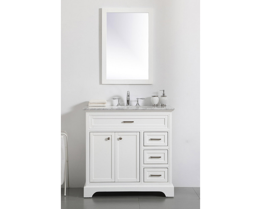 Elegant Bathroom Vanity - White, L 36" (VF15036WH)