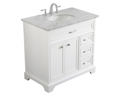 Elegant Bathroom Vanity - White, L 36" (VF15036WH)