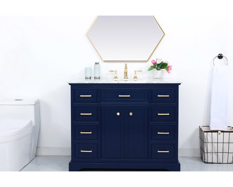 Elegant Bathroom Vanity - Blue, L 42" (VF15042BL)