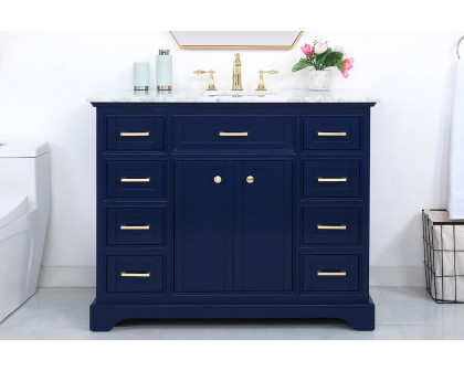 Elegant Bathroom Vanity - Blue, L 42" (VF15042BL)