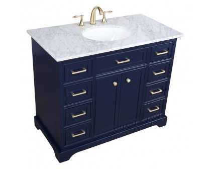 Elegant Bathroom Vanity - Blue, L 42" (VF15042BL)