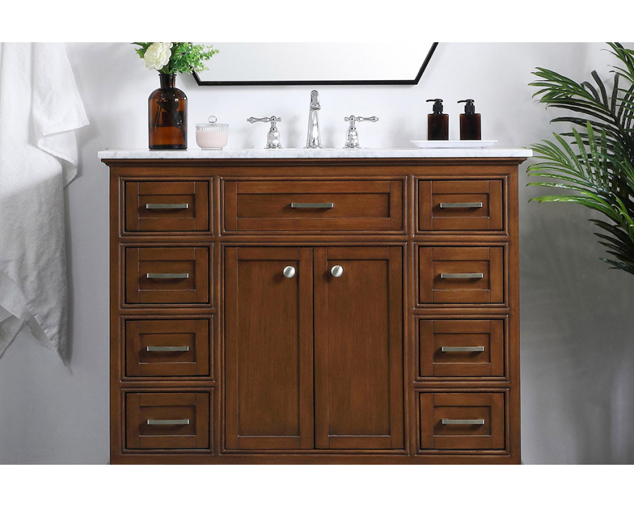 Elegant Bathroom Vanity - Teak, L 42" (VF15042TK)